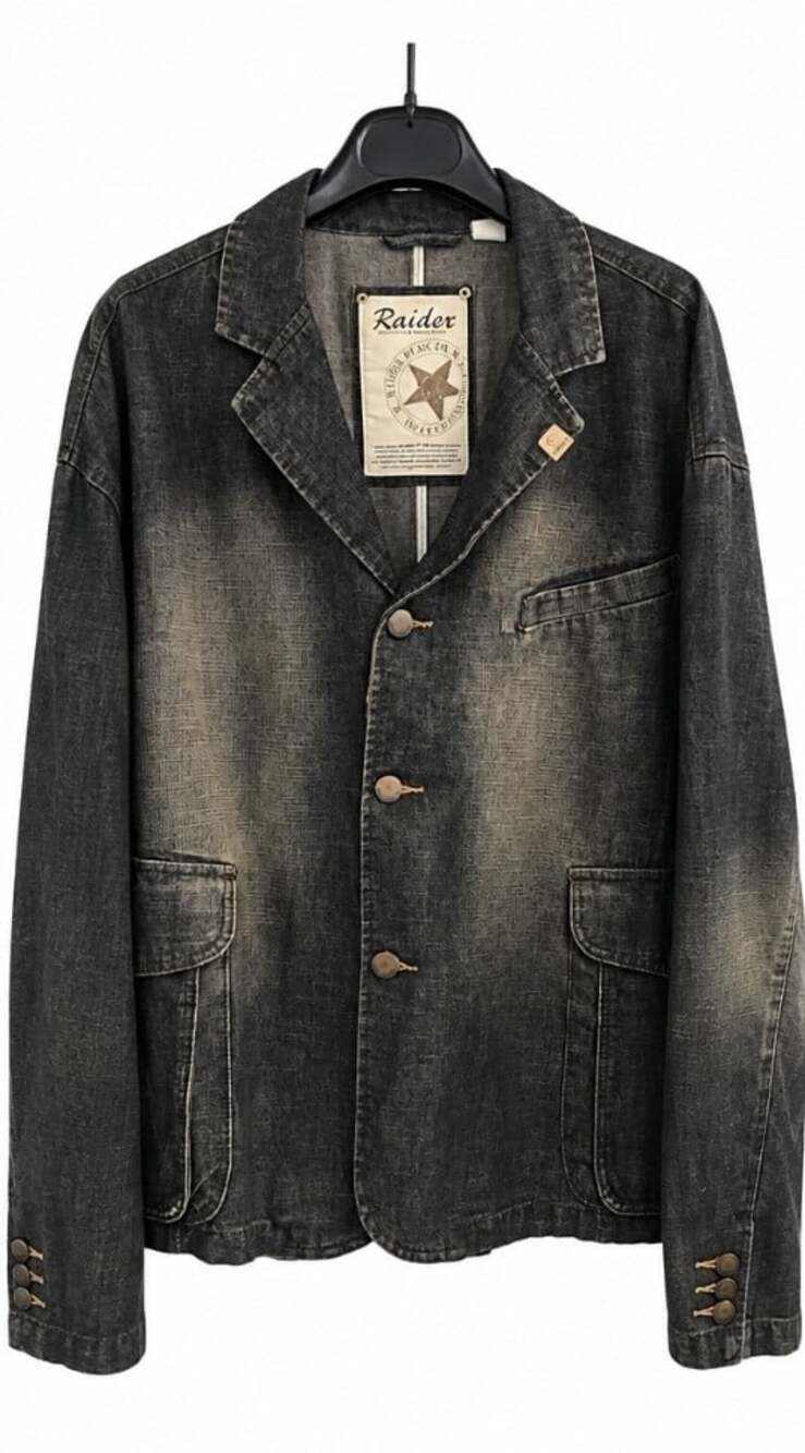 Rare NWT Infamous Raider Jean Co 4XLT Denim Jacket Black Y2K Deadstock New D25